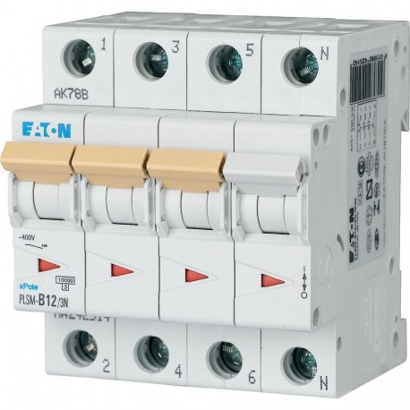 EATON - MOELLER PLSM-B12/3N-MW PLSM-B12/3N-MW 242514 EATON ELECTRIC Over current switch, 12A, 3pole+N, type B characteristic