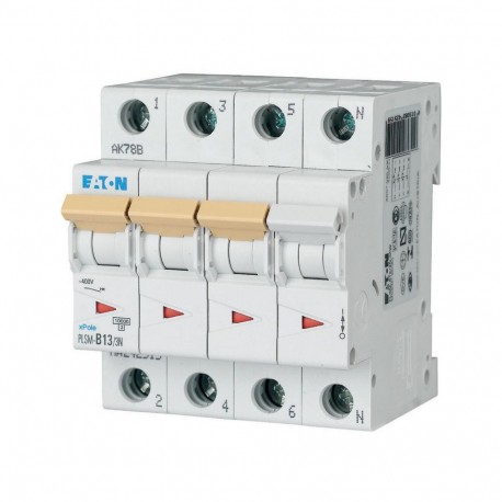 Eaton-moeller PLSM-B13/3N-MW Y7-242515 EATON ELECTRIC Over current switch, 13A, 3pole+N, type B characteristic