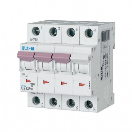 Eaton-moeller PLSM-B32/3N-MW Y7-242520 EATON ELECTRIC Over current switch, 32A, 3pole+N, type B characteristic
