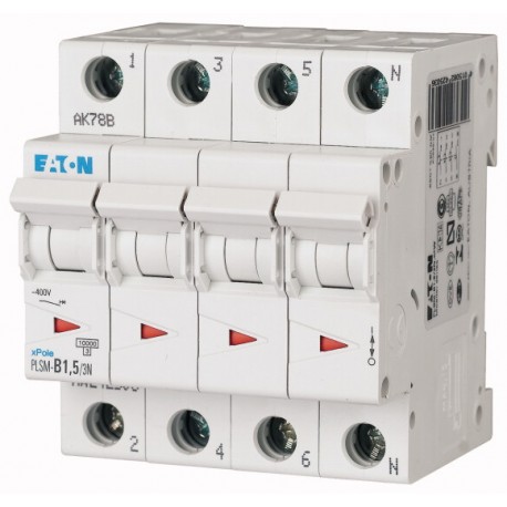 Eaton-moeller PLSM-C0,25/3N-MW EATON ELECTRIC Over current switch, 0, 25 A, 3pole+N, type C characteristic