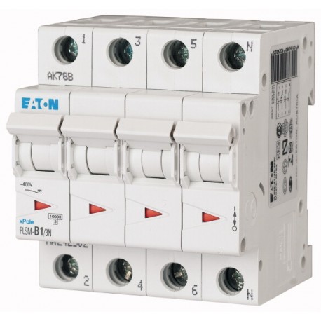 Eaton-moeller PLSM-C0,75/3N-MW EATON ELECTRIC Over current switch, 0, 75 A, 3pole+N, type C characteristic