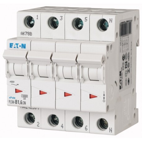 EATON - MOELLER PLSM-C1,6/3N-MW PLSM-C1,6/3N-MW 242530 EATON ELECTRIC Over current switch, 1, 6 A, 3pole+N, type C characteristic