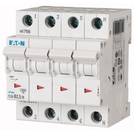 EATON - MOELLER PLSM-C2,5/3N-MW PLSM-C2,5/3N-MW 242532 EATON ELECTRIC Over current switch, 2, 5 A, 3pole+N, type C characteristic