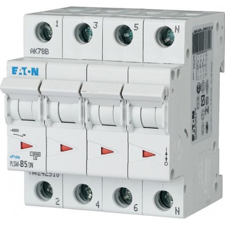 Eaton-moeller PLSM-C5/3N-MW EATON ELECTRIC Over current switch, 5A, 3pole+N, type C characteristic