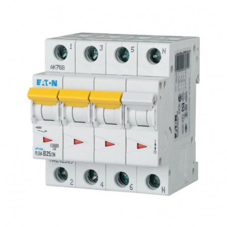 Eaton-moeller PLSM-C25/3N-MW Y7-242545 EATON ELECTRIC Over current switch, 25A, 3pole+N, type C characteristic