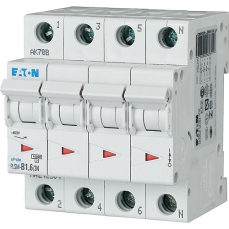 EATON - MOELLER PLSM-D1,6/3N-MW PLSM-D1,6/3N-MW 242553 EATON ELECTRIC Over current switch, 1, 6 A, 3pole+N, type D characteristic