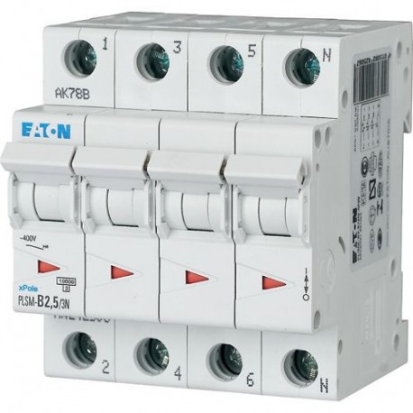 Eaton-moeller PLSM-D2,5/3N-MW EATON ELECTRIC Over current switch, 2, 5 A, 3pole+N, type D characteristic