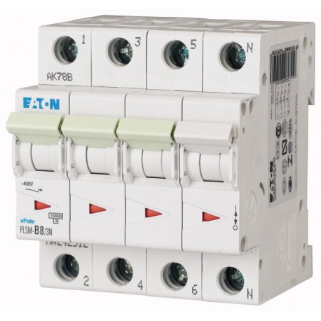 Eaton-moeller PLSM-D8/3N-MW EATON ELECTRIC Over current switch, 8A, 3pole+N, type D characteristic