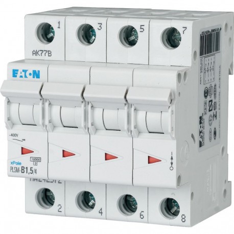 Eaton-moeller PLSM-B1,5/4-MW EATON ELECTRIC Over current switch, 1, 5 A, 4 p, type B characteristic