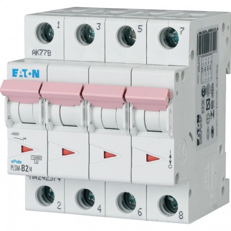 EATON - MOELLER PLSM-B2/4-MW PLSM-B2/4-MW 242574 EATON ELECTRIC Over current switch, 2A, 4 p, type B characteristic