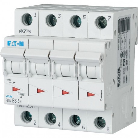 EATON - MOELLER PLSM-B3,5/4-MW PLSM-B3,5/4-MW 242577 EATON ELECTRIC Over current switch, 3, 5 A, 4 p, type B characteristic
