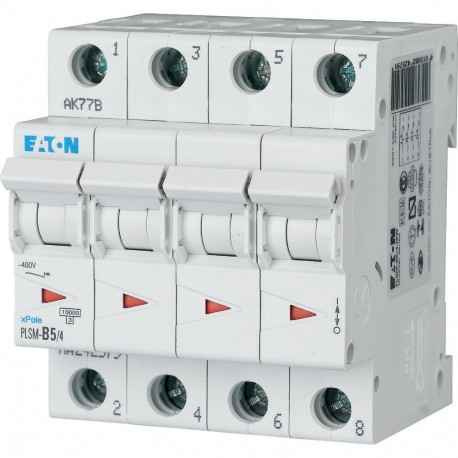 EATON - MOELLER PLSM-B5/4-MW PLSM-B5/4-MW 242579 EATON ELECTRIC Over current switch, 5A, 4 p, type B characteristic