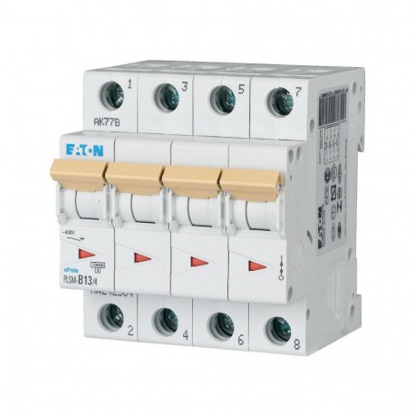 EATON - MOELLER PLSM-B13/4-MW PLSM-B13/4-MW 242584 Y7-242584 EATON ELECTRIC Over current switch, 13A, 4p, type B characteristic