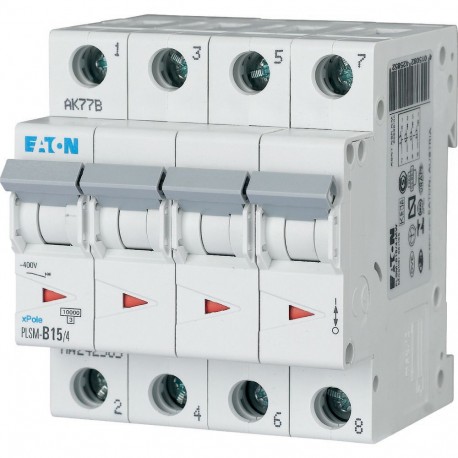 Eaton-moeller PLSM-B15/4-MW EATON ELECTRIC Over current switch, 15A, 4 p, type B characteristic