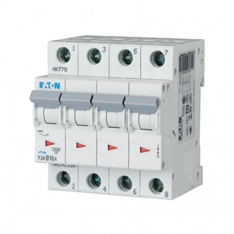 EATON - MOELLER PLSM-B16/4-MW PLSM-B16/4-MW 242586 Y7-242586 EATON ELECTRIC Over current switch, 16A, 4p, type B characteristic