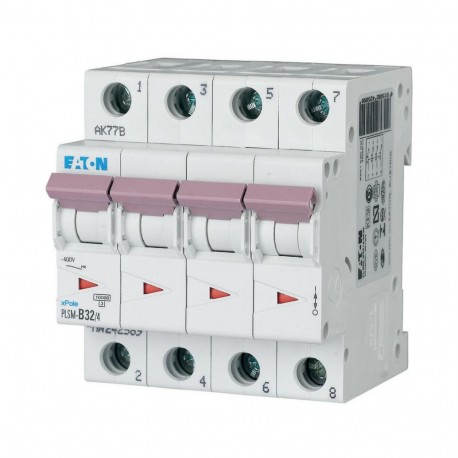 EATON - MOELLER PLSM-B32/4-MW PLSM-B32/4-MW 242589 Y7-242589 EATON ELECTRIC Over current switch, 32A, 4p, type B characteristic