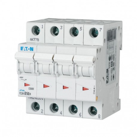 EATON - MOELLER PLSM-B50/4-MW PLSM-B50/4-MW 242591 Y7-242591 EATON ELECTRIC Over current switch, 50A, 4p, type B characteristic