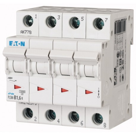 EATON - MOELLER PLSM-C1,6/4-MW PLSM-C1,6/4-MW 242599 EATON ELECTRIC Over current switch, 1, 6 A, 4 p, type C characteristic
