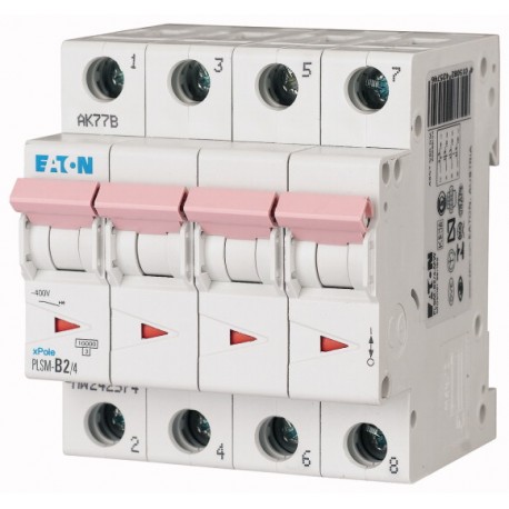 Eaton-moeller PLSM-C2/4-MW 0001609218 EATON ELECTRIC Over current switch, 2A, 4p, type C characteristic