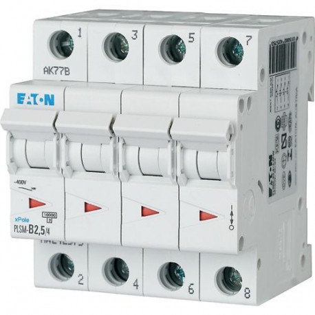 EATON - MOELLER PLSM-C2,5/4-MW PLSM-C2,5/4-MW 242601 EATON ELECTRIC Over current switch, 2, 5 A, 4 p, type C characteristic