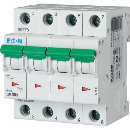 EATON - MOELLER PLSM-C6/4-MW PLSM-C6/4-MW 242606 Y7-242606 EATON ELECTRIC Over current switch, 6A, 4p, type C characteristic