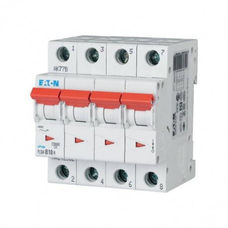 Eaton-moeller PLSM-C10/4-MW Y7-242608 EATON ELECTRIC Over current switch, 10A, 4p, type C characteristic