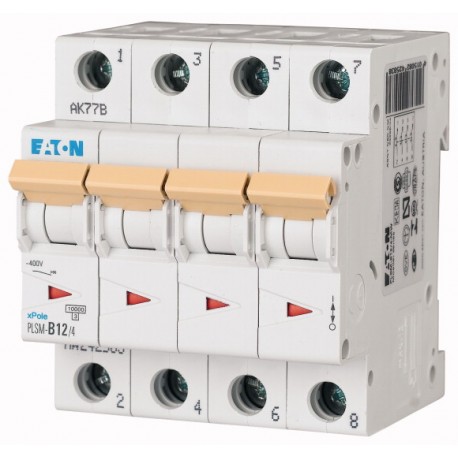 Eaton-moeller PLSM-C12/4-MW EATON ELECTRIC Over current switch, 12A, 4 p, type C characteristic