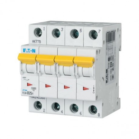 EATON - MOELLER PLSM-C25/4-MW PLSM-C25/4-MW 242614 Y7-242614 EATON ELECTRIC Over current switch, 25A, 4p, type C characteristic