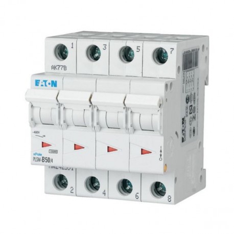 Eaton-moeller PLSM-C50/4-MW Y7-242617 EATON ELECTRIC Over current switch, 50A, 4p, type C characteristic