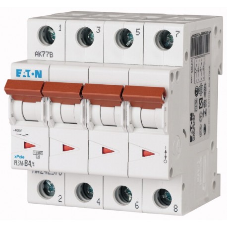 EATON - MOELLER PLSM-D4/4-MW PLSM-D4/4-MW 242627 EATON ELECTRIC Over current switch, 4A, 4p, type D characteristic