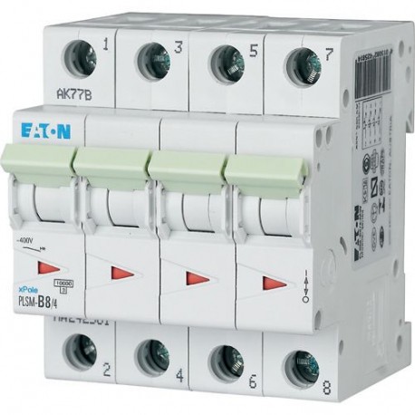 Eaton-moeller PLSM-D8/4-MW EATON ELECTRIC Over current switch, 8A, 4 p, type D characteristic