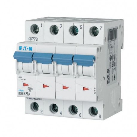 EATON - MOELLER PLSM-D20/4-MW PLSM-D20/4-MW 242636 Y7-242636 EATON ELECTRIC Over current switch, 20A, 4p, type D characteristic