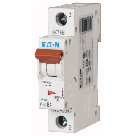 Eaton-moeller PLS6-B4-MW EATON ELECTRIC Over current switch, 4A, 1p, type B characteristic