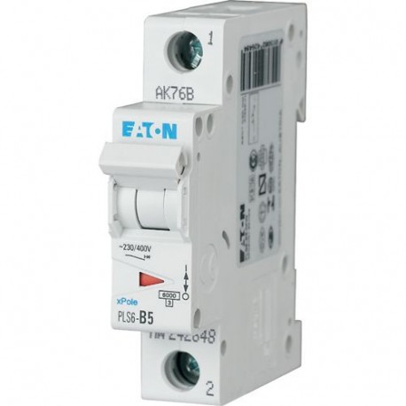 Eaton-moeller PLS6-B5-MW EATON ELECTRIC Over current switch, 5A, 1p, type B characteristic