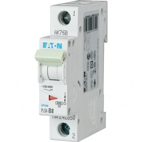 Eaton-moeller PLS6-B8-MW EATON ELECTRIC Over current switch, 8A, 1p, type B characteristic