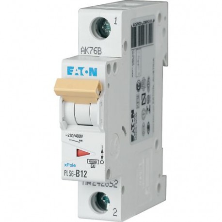 Eaton-moeller PLS6-B12-MW EATON ELECTRIC Over current switch, 12A, 1p, type B characteristic