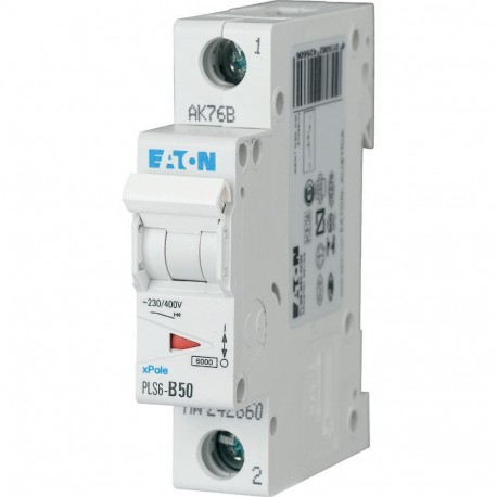 Eaton-moeller PLS6-B50-MW Y7-242660 EATON ELECTRIC Over current switch, 50A, 1p, type B characteristic
