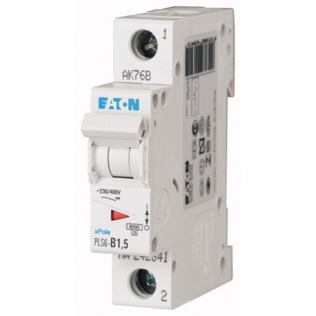Eaton-moeller PLS6-D1,5-MW EATON ELECTRIC Over current switch, 1, 5 A, 1p, type D characteristic