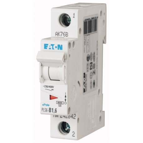 Eaton-moeller PLS6-D1,6-MW EATON ELECTRIC Over current switch, 1, 6 A, 1p, type D characteristic