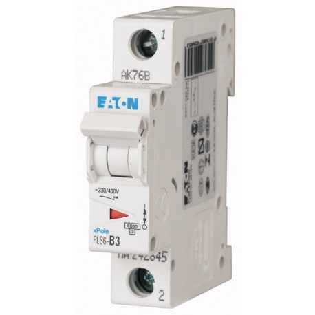 Eaton-moeller PLS6-D3-MW EATON ELECTRIC Over current switch, 3A, 1p, type D characteristic