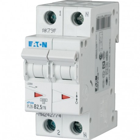 Eaton-moeller PLZ6-B2,5/1N-MW EATON ELECTRIC Over current switch, 2, 5 A, 1pole+N, type B characteristic