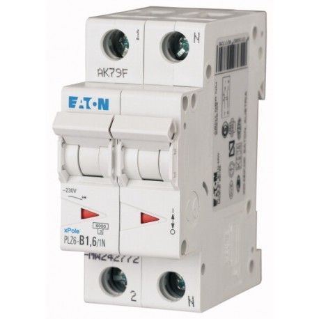 Eaton-moeller PLZ6-C1,6/1N-MW EATON ELECTRIC Over current switch, 1, 6 A, 1pole+N, type C characteristic