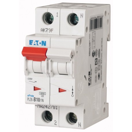 Eaton-moeller PLZ6-D8/1N-MW EATON ELECTRIC Over current switch, 8A, 1pole+N, type D characteristic