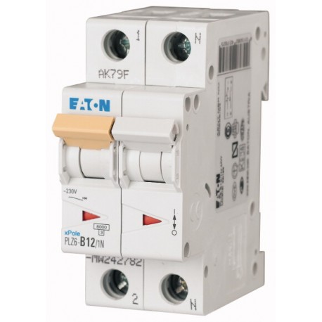 Eaton-moeller PLZ6-D12/1N-MW EATON ELECTRIC Over current switch, 12A, 1pole+N, type D characteristic