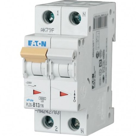 Eaton-moeller PLZ6-D13/1N-MW Y7-242832 EATON ELECTRIC Over current switch, 13A, 1pole+N, type D characteristic
