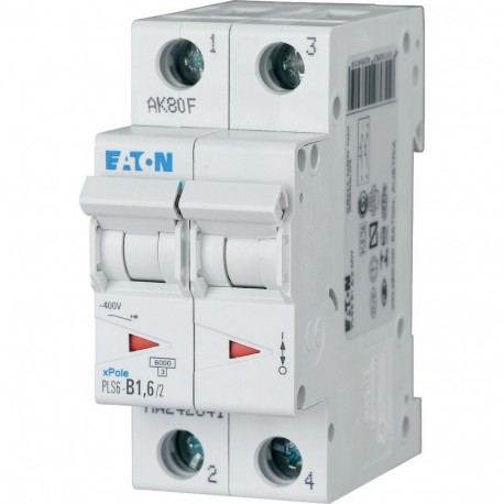 Eaton-moeller PLS6-B1,6/2-MW EATON ELECTRIC Over current switch, 1, 6 A, 2 p, type B characteristic