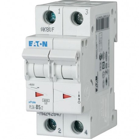 Eaton-moeller PLS6-B5/2-MW EATON ELECTRIC Over current switch, 5A, 2 p, type B characteristic