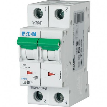 Eaton-moeller PLS6-B6/2-MW Y7-242848 EATON ELECTRIC Over current switch, 6A, 2 p, type B characteristic