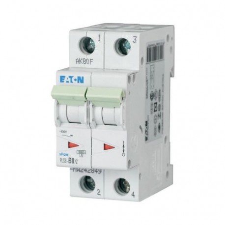 Eaton-moeller PLS6-B8/2-MW EATON ELECTRIC Over current switch, 8A, 2 p, type B characteristic