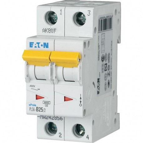 Eaton-moeller PLS6-B25/2-MW Y7-242856 EATON ELECTRIC Over current switch, 25A, 2 p, type B characteristic